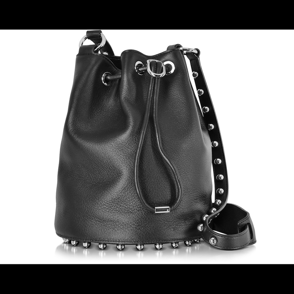 ALEXANDER WANG Alpha Black Leather Bucket Bag